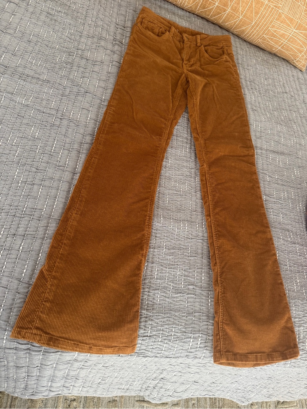 Zara Women's Flared Corduroy Jeans in Burnt Orange